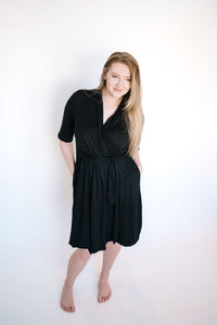 club rose robe: black